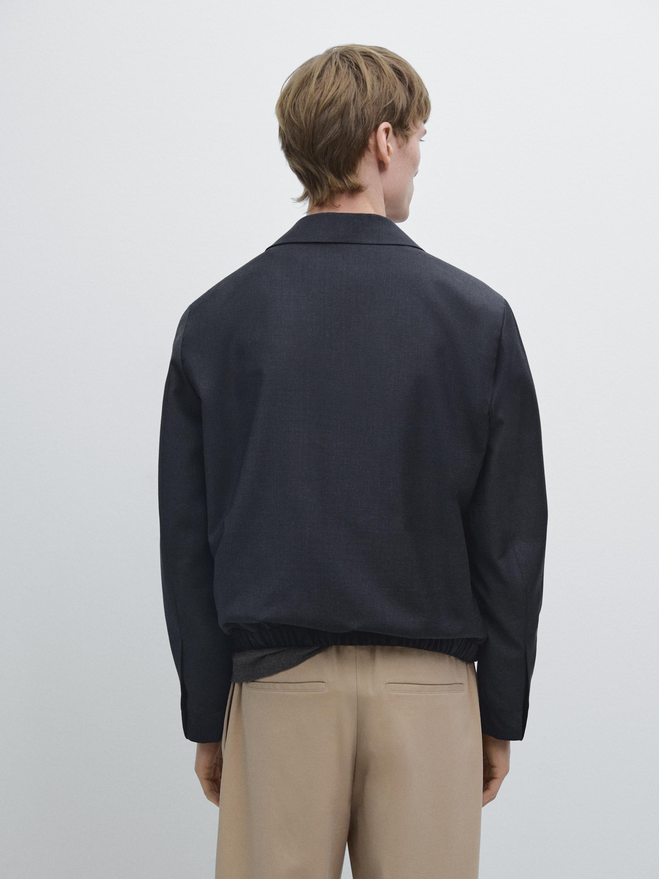 Blouson pied-de-poule laine